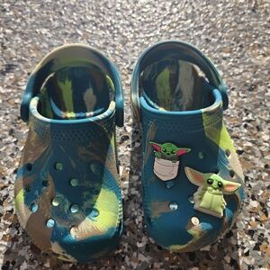 Kids Blue and Green Clogs with Character Charms